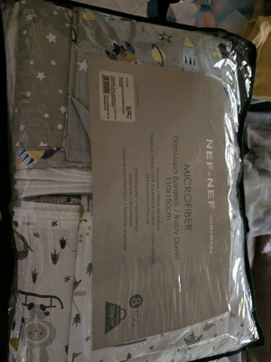 Nef Nef baby duvet like new 110×150cm with 2 pillowcases gift