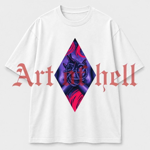 Oversize Art of Hell T-shirt, white