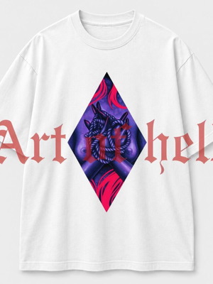 Oversize Art of Hell T-shirt, white