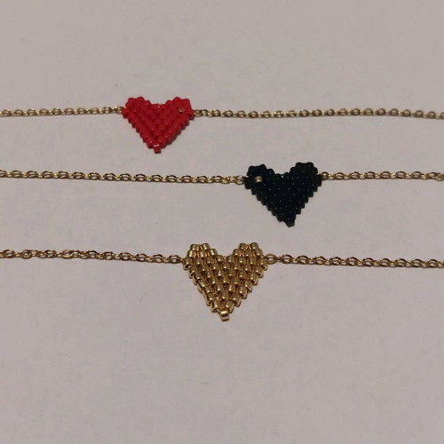 Miyuci bracelet with heart stainless steel new