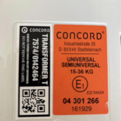 Concord Transformer T Child Car Seat like new, 15-36 kg, ISOFIX