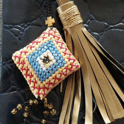 Handmade blue clutch bag from leatherette new