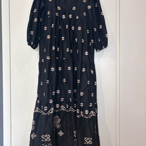 Ancient Greek style dress like new, size M, black with gold embroidery