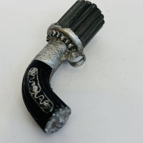 Miniature Metal Mariette Pepperbox Pistol Model used, 8cm