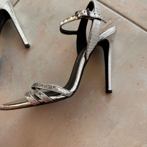 Glamazons silver sandals new, size 36, 10cm heel