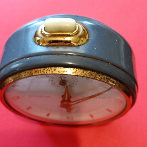Dugena Dacapo vintage German mechanical alarm clock used