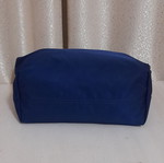 Axel toiletry bag navy blue with brown details