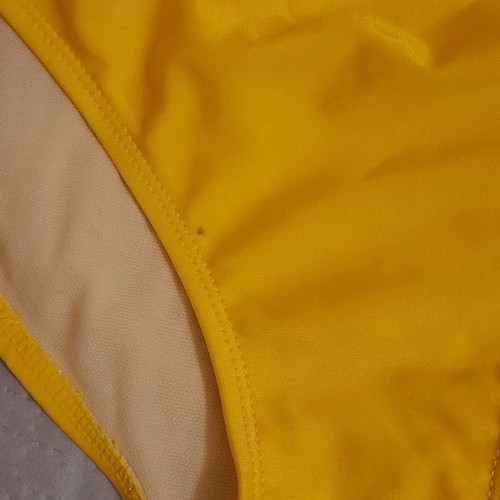 Yellow one-piece swimsuit