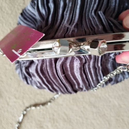 Evening bag new, shoulder, silver