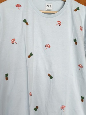 Zara T-shirt XL used, turquoise