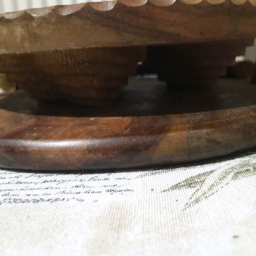 Handmade folding wooden basket made of rosewood like new