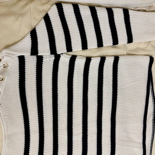 Massimo Dutti cotton sweater new, size M, white and blue