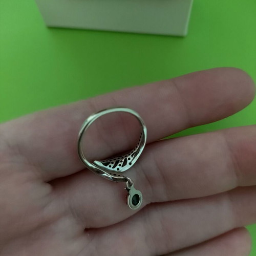 Silver 925 ring resizable with ladybug used, multicolor