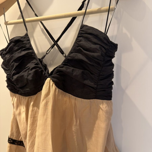Eighty2 by Figaro dress midi-maxi beige and black, like new, size M