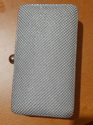 Toilet bag like new, metallic silver with chain