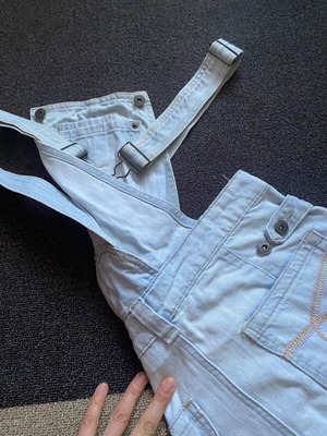 Denim skirt-overalls light blue used