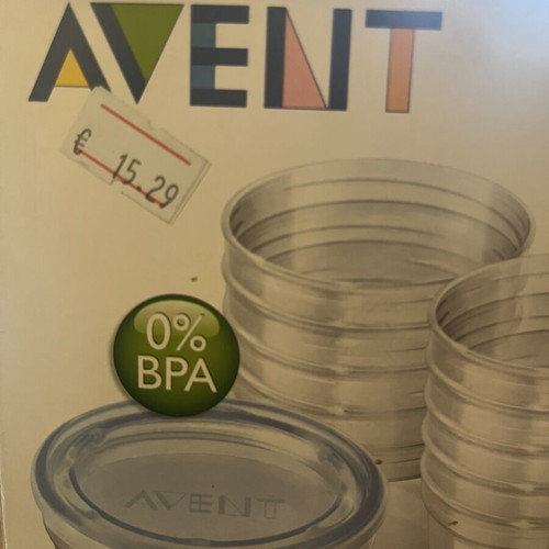 Avent baby food storage containers, 8 x 180ml with lids and white base