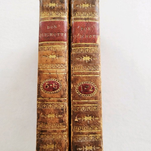 Don Quichotte antique French edition 1810, used set volumes 1,2,5,6