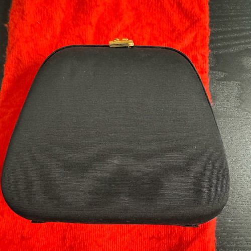 Haralas vintage clutch bag used, black with gold details