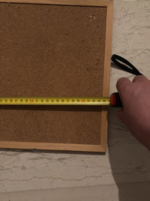 Cork bulletin board 45x30 used with pins and clips gift
