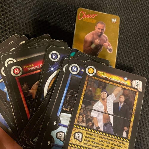 WWE cards used, pack of 34 with gold Randy Orton