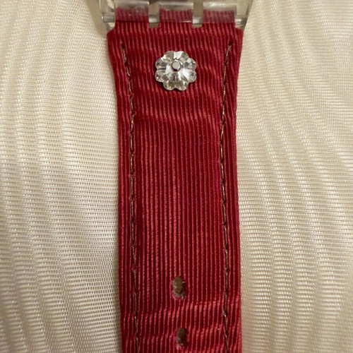 Swatch Gent Roi Soleil watch 1993 limited edition like new, blue dial, red leather strap