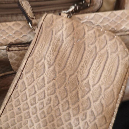 Nine West Vintage Y2K Satchel Doctor Bag in Nude snakeskin, like new