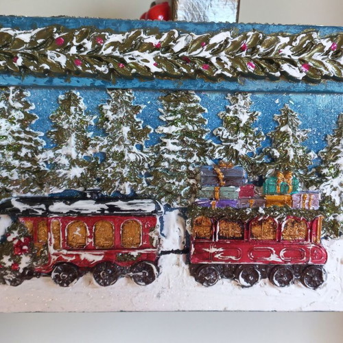 Christmas box new, paper with festive atmosphere