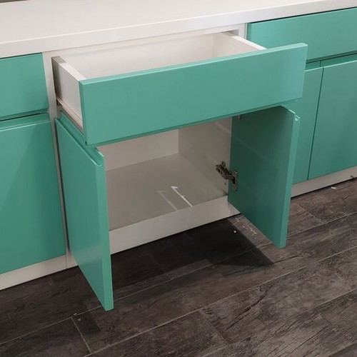 Cabinet with Drawer and Double Doors turquoise like new
