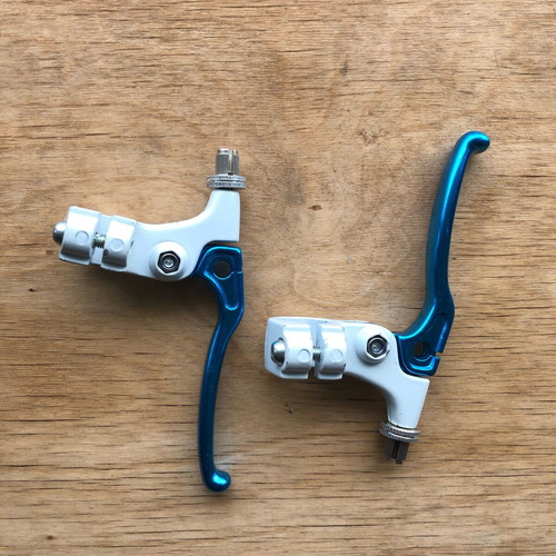 Brake levers for BMX bike blue metallic new