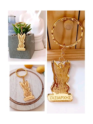 Handmade martyrika keychains with Taxiarchis Michail Panormitis image made to order