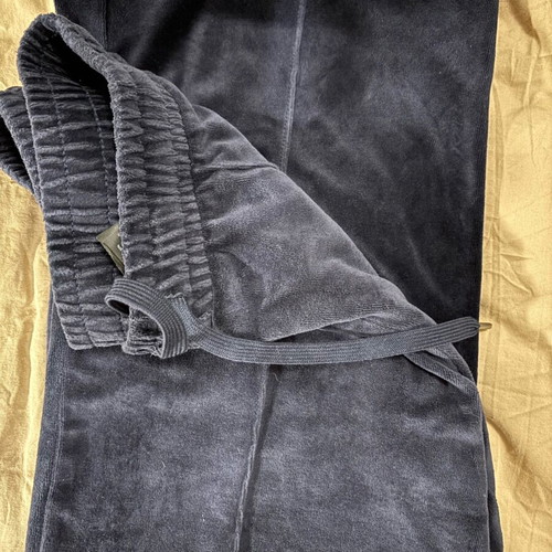 H&M velvet sweatpants used, blue