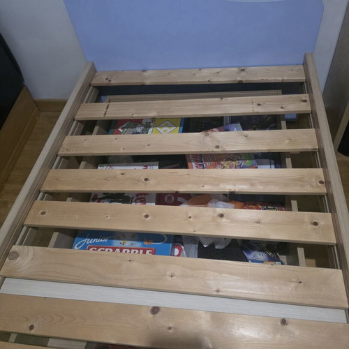 Neoset single bed 90×200 with storage drawers used, blue