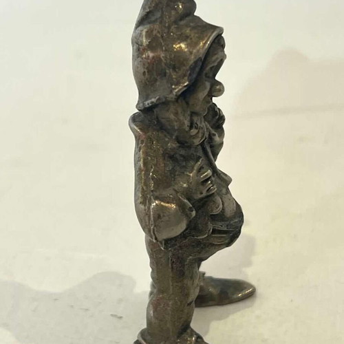 Vintage Pewter Gnome Miniature used 6.5x3 cm
