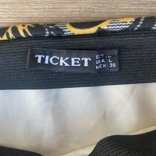 Ticket high-waisted elastic skirt like new, gray and yellow, size L