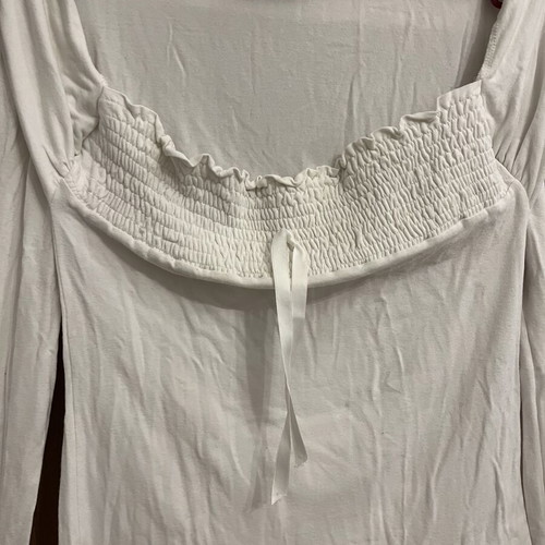 Paranoia white off-shoulder blouse with long sleeves like new