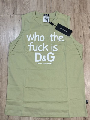 Dolce & Gabbana αμάνικο μπλουζάκι ολοκαίνουριο με ταμπελάκια, μέγεθος L, πράσινο