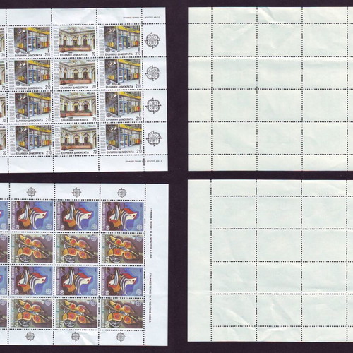 Greek Republic Europa Cept Stamp Sheets Series 1989 and 1990 like new