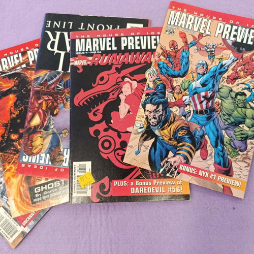 Marvel Previews comics used, lot of 5 issues in English