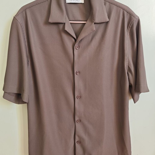 Vittorio Verona short-sleeve shirt size M, like new, brown taupe