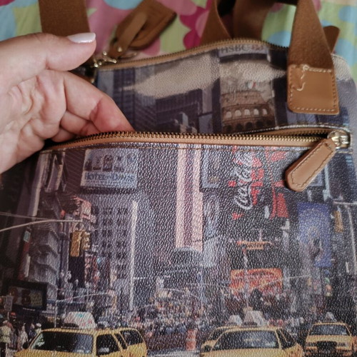 Y Not? leather crossbody bag like new, brown multicolor