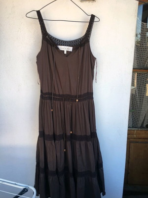 Maxi dress 100% cotton like new, brown