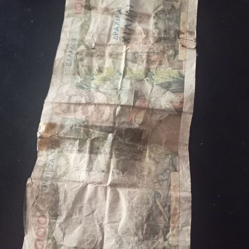 Thousand Drachma Occupation Banknote used