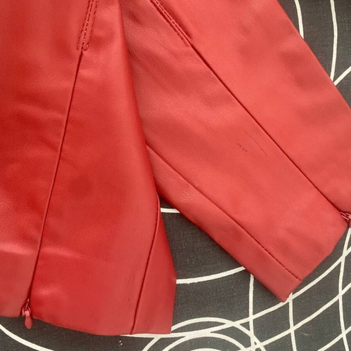 Zara red faux leather pants size S like new