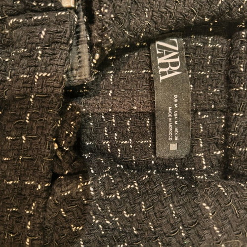 Zara black jacket with white stripes like new