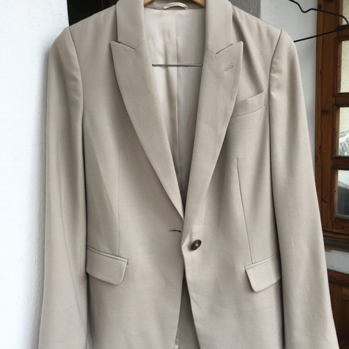 Brunello Cucinelli Monili Collar Wool Blazer new, size 38, beige