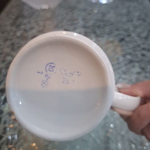 Vintage porcelain mug with rose pattern like new, 1985