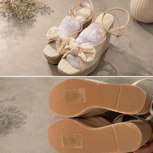 Espadrilles platform shoes size 41, new cream color