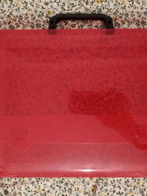 Plastic Document Case with Handle, Red, Like New