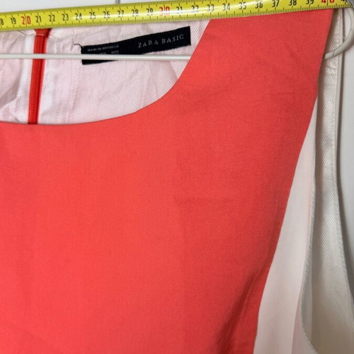 Zara color block shift dress sleeveless XL like new, orange coral